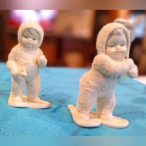 Department 56 Snowbabies (2) White With Blue Eyes
